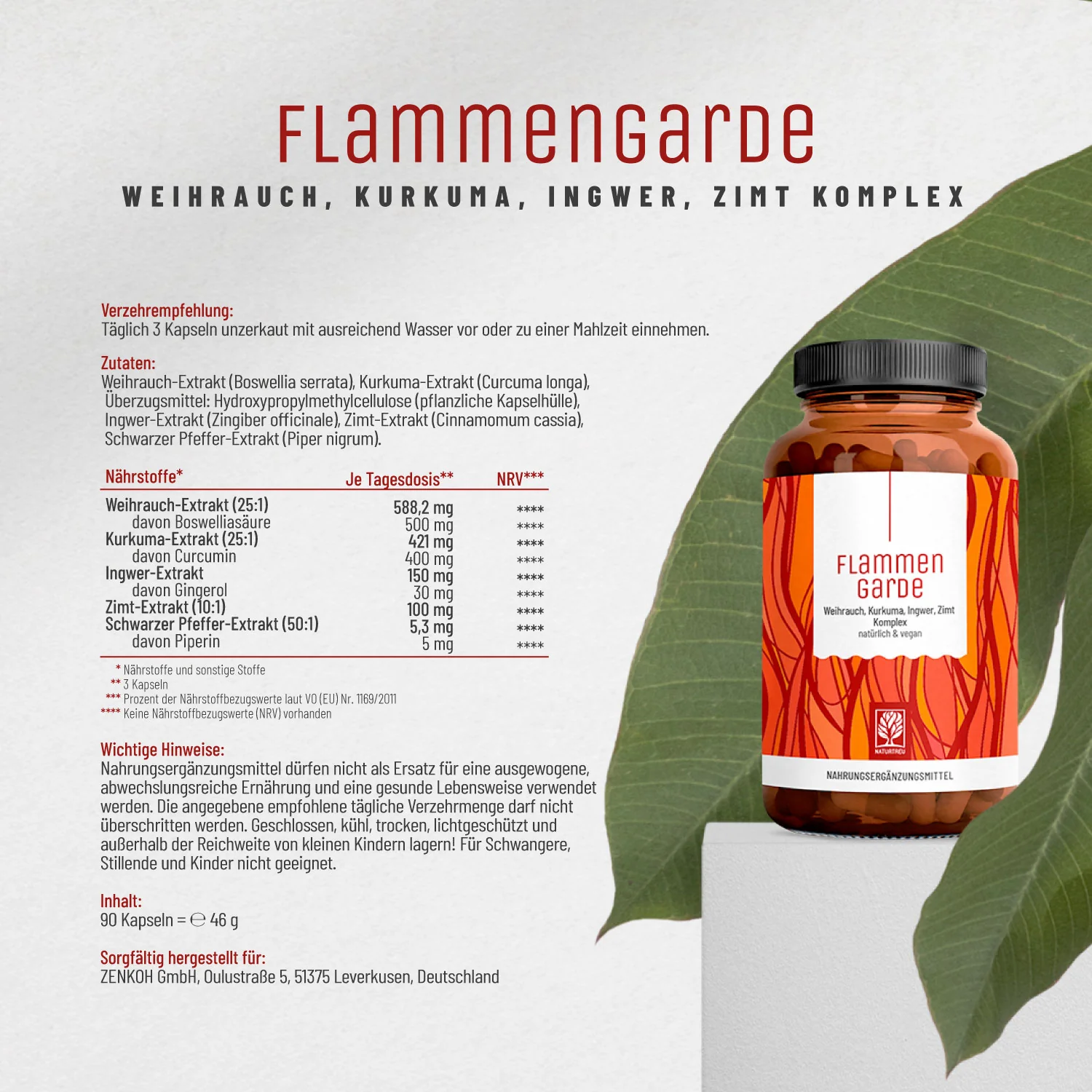 Flammengarde: Kurkuma Weihrauch Komplex mit Ingwer und Zimt - Image 9