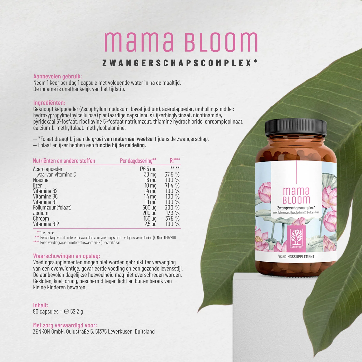 Mama Bloom: Zwangerschapscomplex met foliumzuur, ijzer, jodium & B-vitamines - Image 9