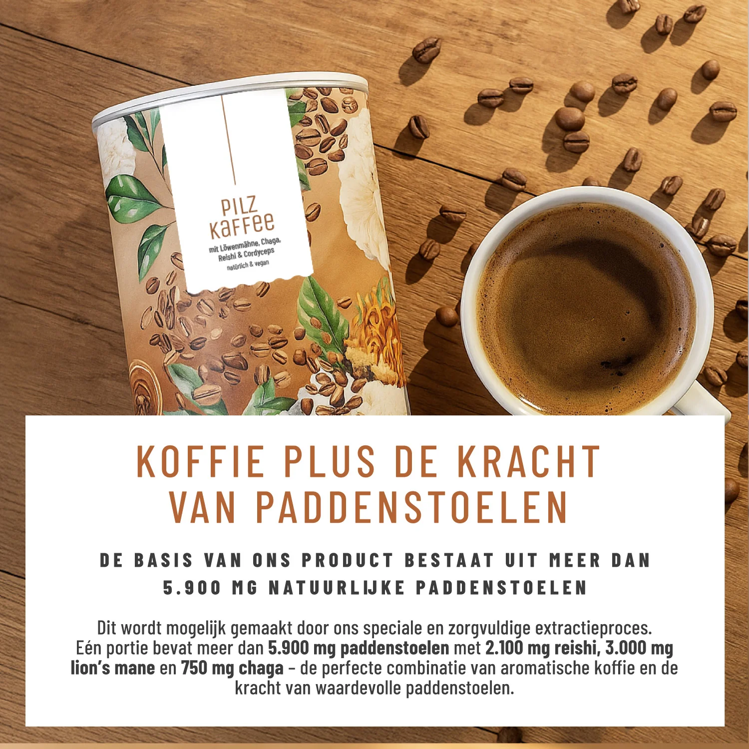 Mushroom Coffee met lion´s mane, chaga, reishi & cordyceps - Image 3