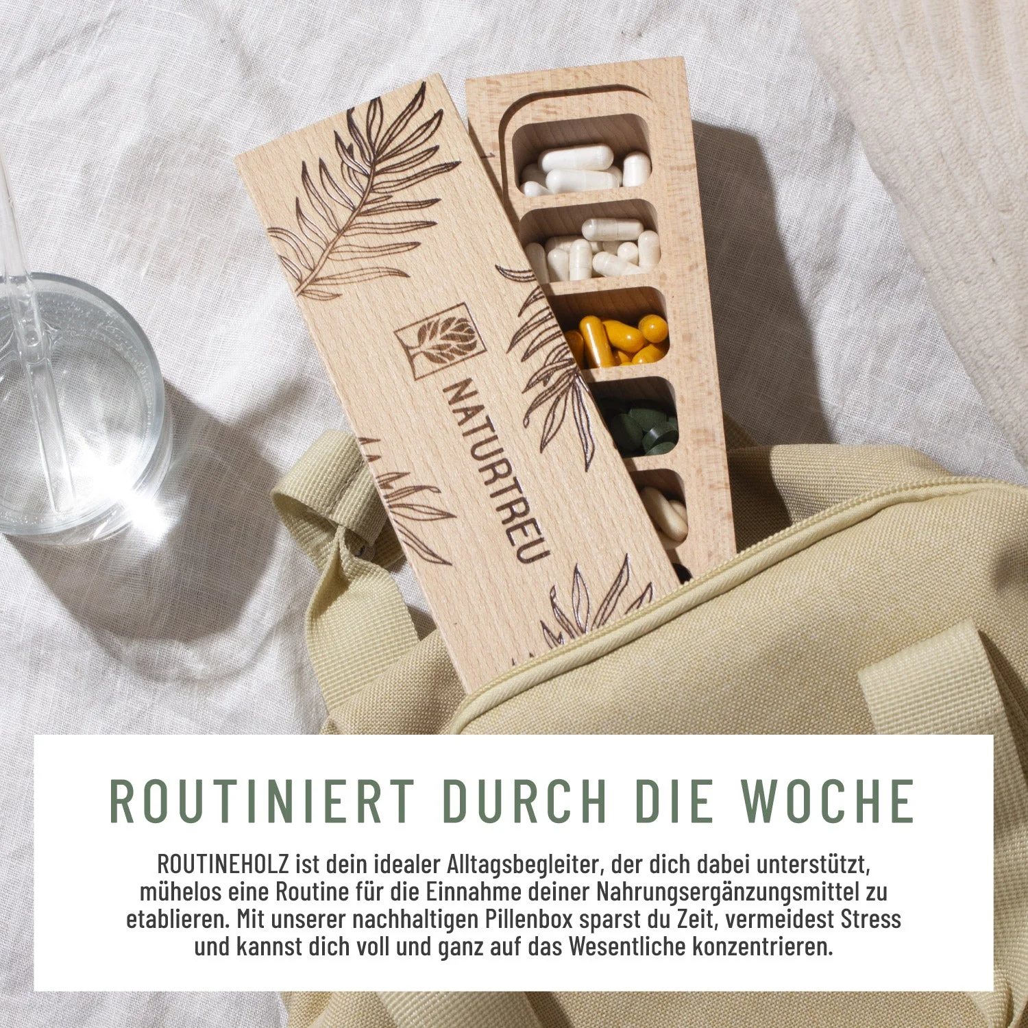 Routineholz 2.0 - 7 Tage Tablettenbox / Pillenbox - Image 4