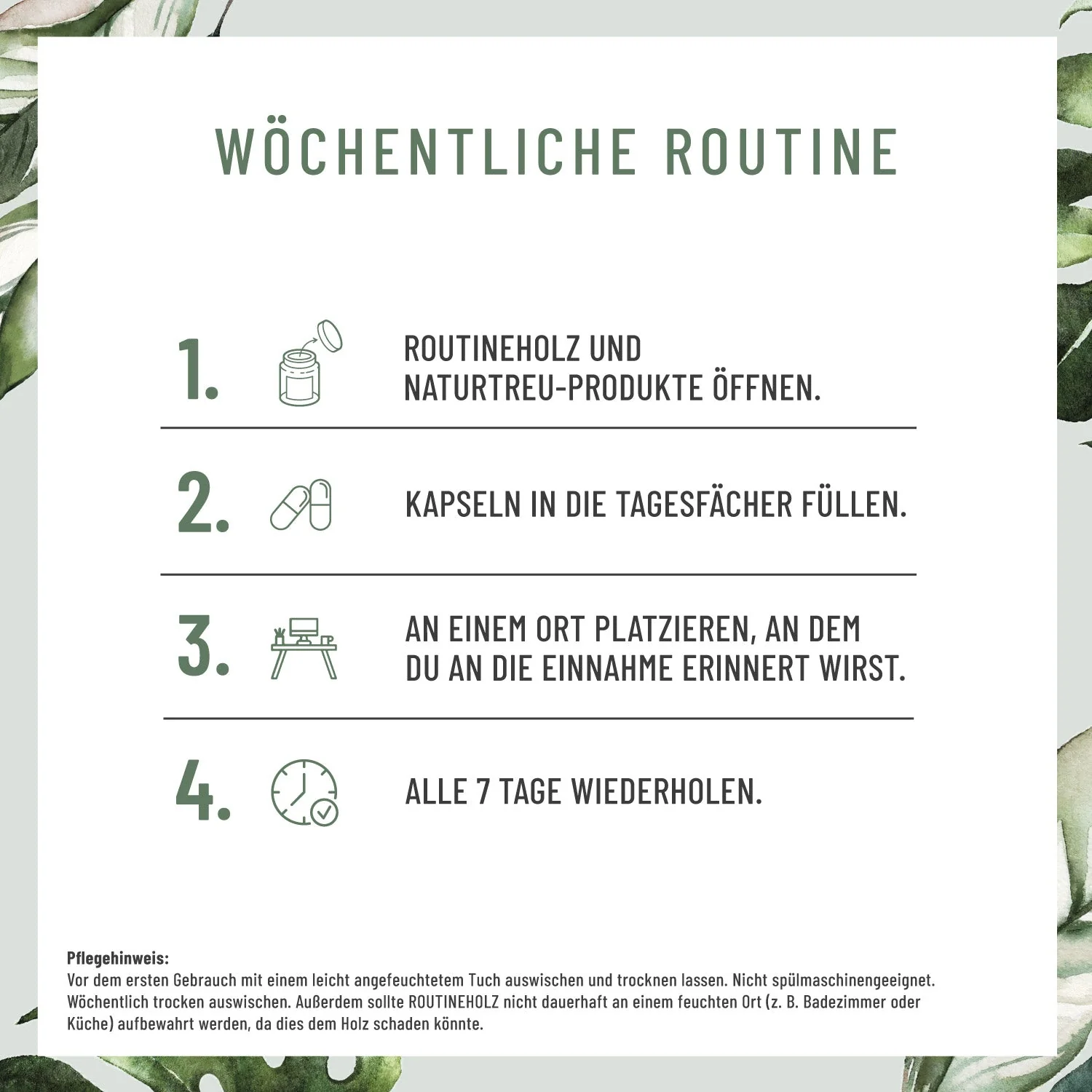 Routineholz 2.0 - 7 Tage Tablettenbox / Pillenbox - Image 5