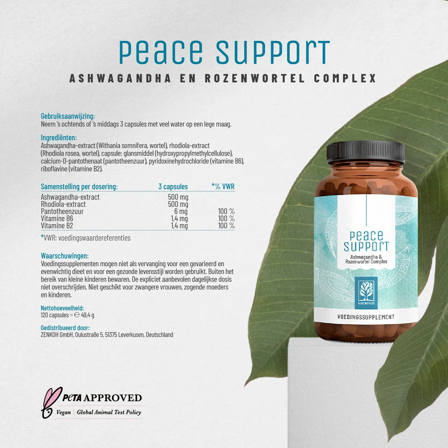 Peace Support: Antistresscomplex met ashwagandha en rozewortel - Image 7