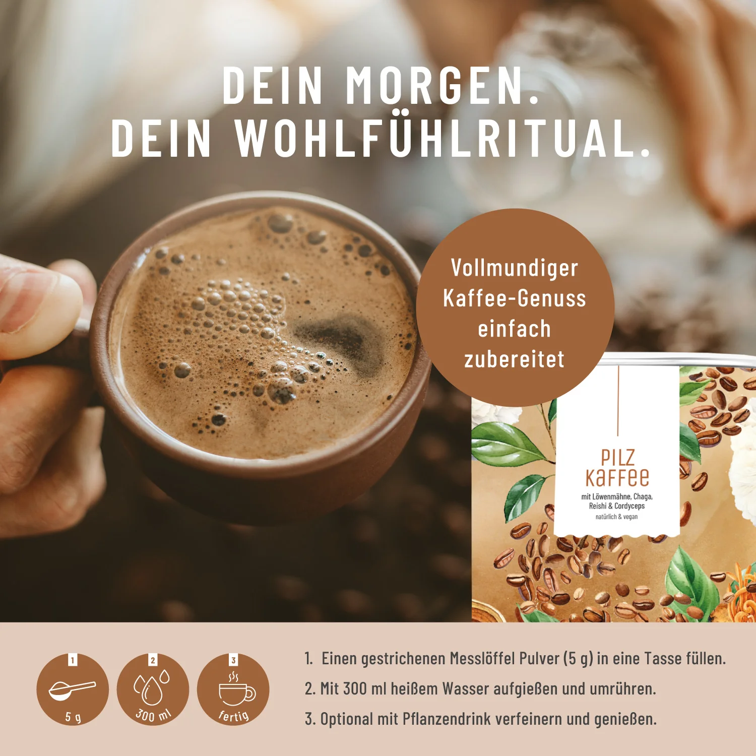 Pilzkaffee: Löwenmähne, Chaga, Reishi & Cordyceps - Image 6