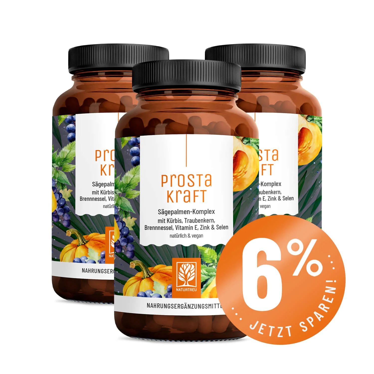 Prostakraft: Sägepalmen-Komplex mit Kürbis, Traubenkern, Brennnessel, Vitamin E, Zink & Selen - Image 12