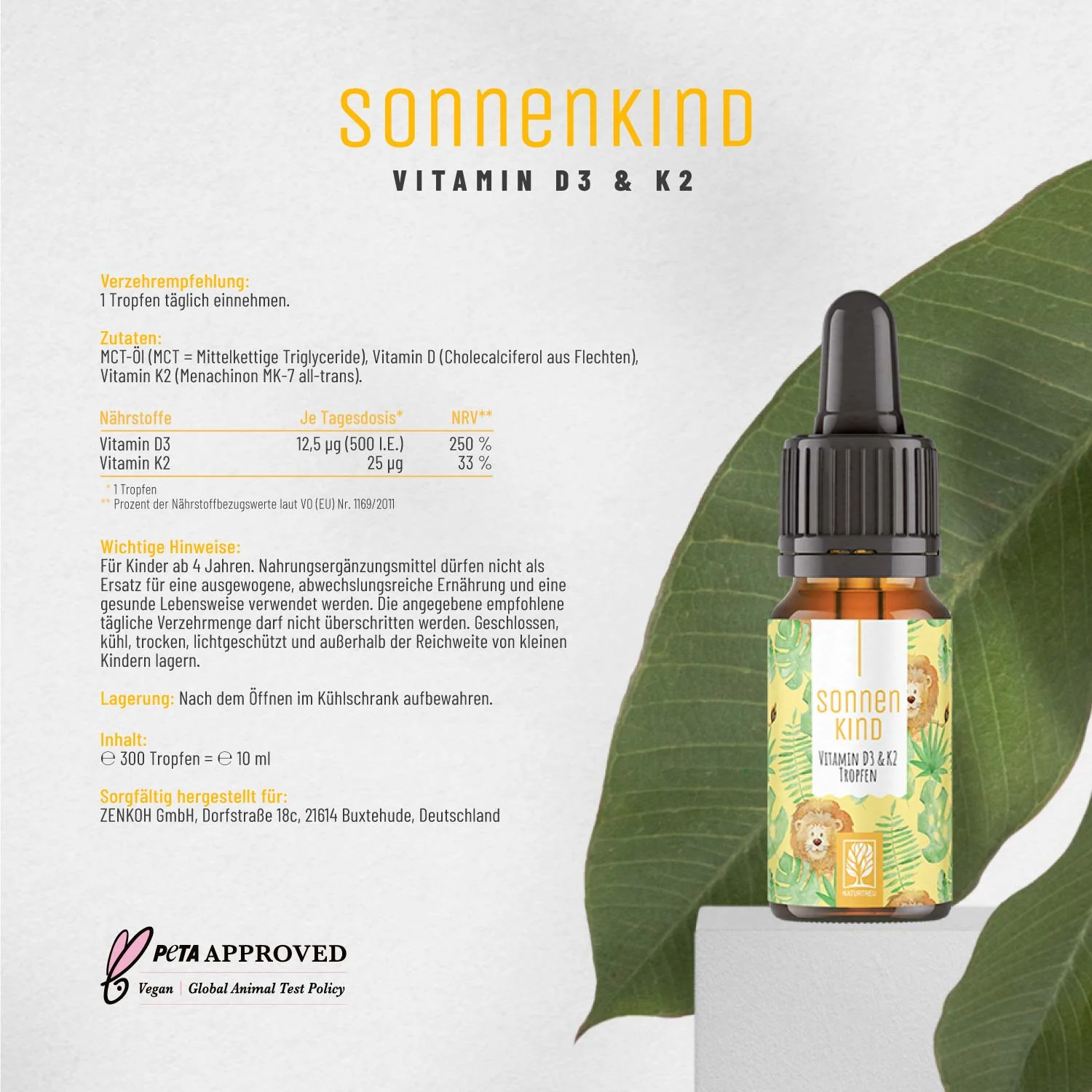 Sonnenkind: Vitamin D3 & K2 Tropfen für Kinder ab 4 (500 I.E.) - Image 10